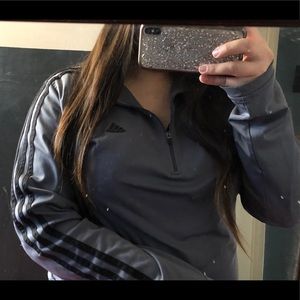 Adidas gray half zip